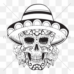 Download Hd Kettlebell Vector Sugar Skull - Skulls Black And White png