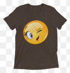 Female Emoji Winking Tshirt Funny - Smiley Pics For Whatsapp png