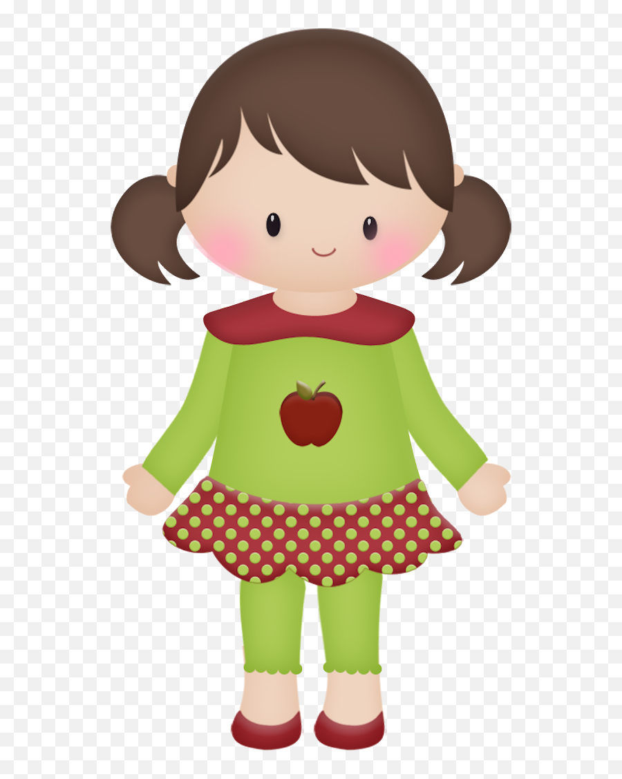 Meninas - Apple Girlpng Minus Meninas Imagens Fofas Girl Clipart Cartoon Frame,Little Girl Png