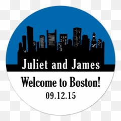Boston Skyline Destination Wedding - Vertical png