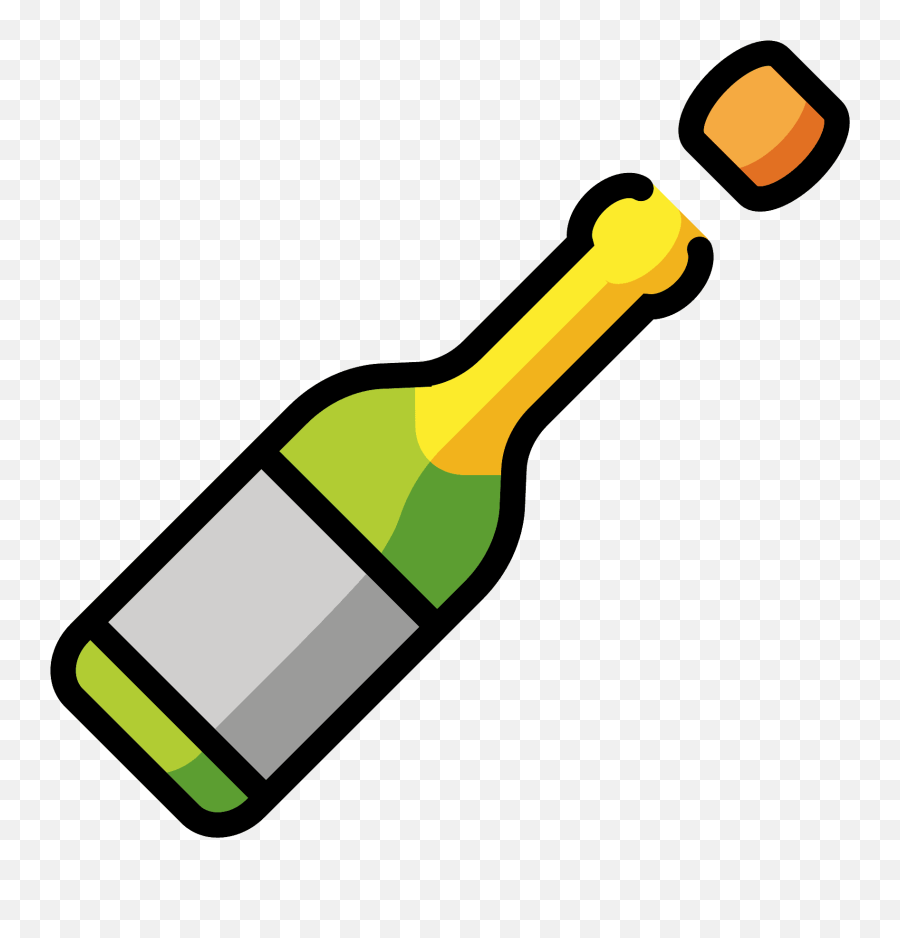 Bottle With Popping Cork Emoji Clipart - Botella Emoji Png,Champagne Emoji Png