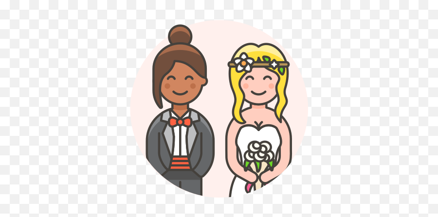 Gown Lesbian Suit Wedding Free Icon Of Lgbt Illustrations - Lesbian Cartoon Icons Png,Icon Gay Club