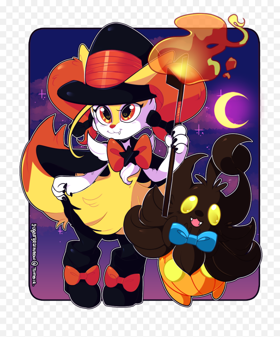 Fluffy Halloween - Pokemon Braixen Fan Art Png,Pumpkaboo Icon