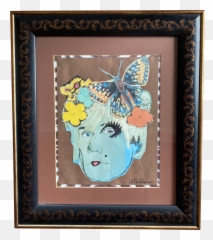Dandy Andy Contemporary Pop Art Style Portrait Collage Framed - Butterfly png