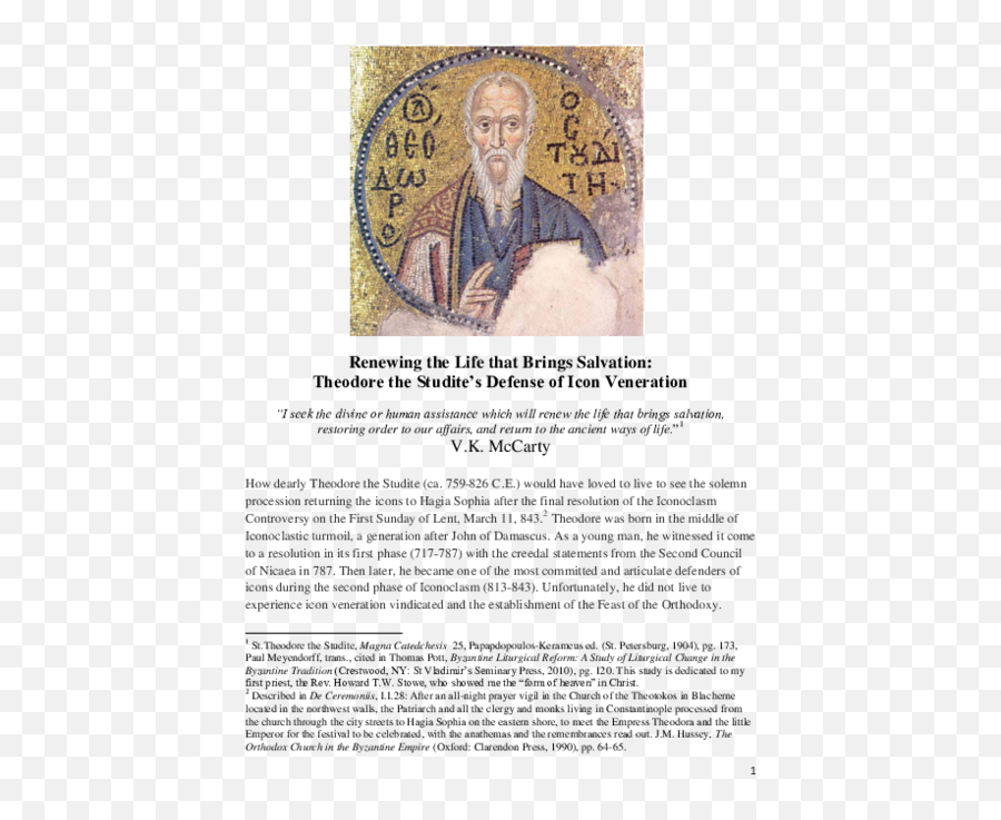 Theodore The Studite Research Papers - Academiaedu Senior Citizen Png,Ortodox Icon