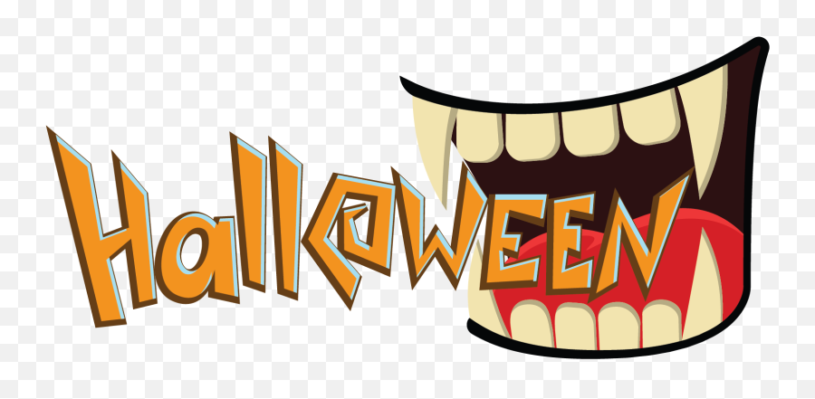 Halloween Lettering And Laughing Mouth Graphic By Na Punya - Wide Grin Png,Laughing Skull Icon