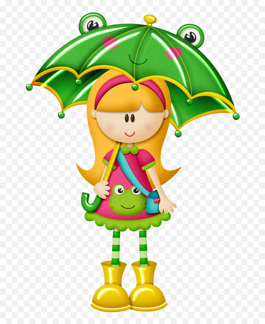 Download Seahorse Clipart Girly - Kids Umbrella Clipart Dibujos De Niños Con Paraguas Png,Girly Png