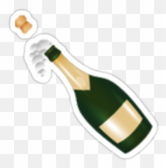 Emoji Whatsapp Champagne - Bottle With Popping Cork Png