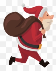 Transparent Png Svg Vector File - Papai Noel Png Desenho Correndo,Sack Png