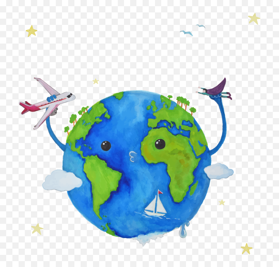 Cartoon Free Download Png - Painting On Earth Day,Cartoon Earth Png
