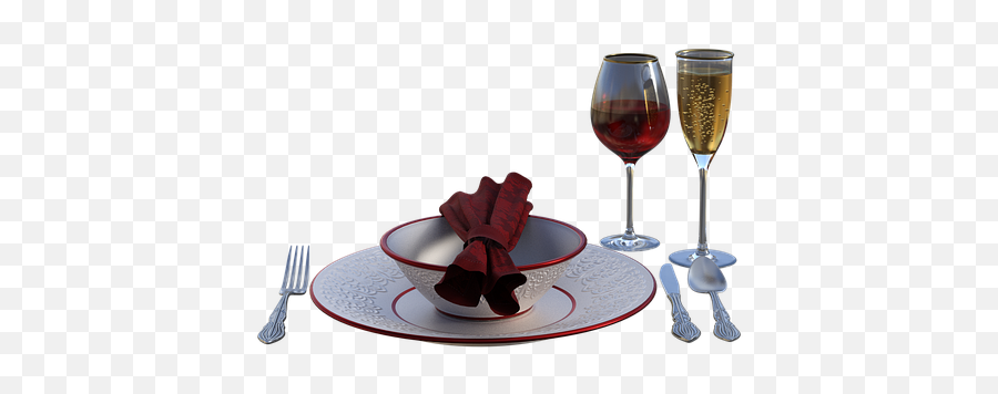 Place Setting Glasses Plate - Wine Glass Png,Place Setting Png