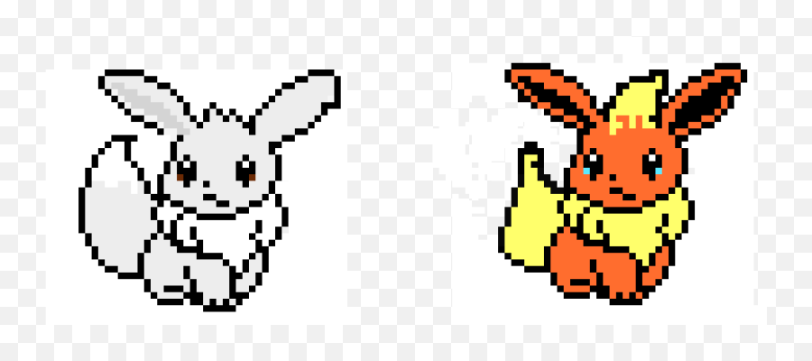 Shiny Eevee And Flareon Pixel Art Maker - Eevee Png,Flareon Png