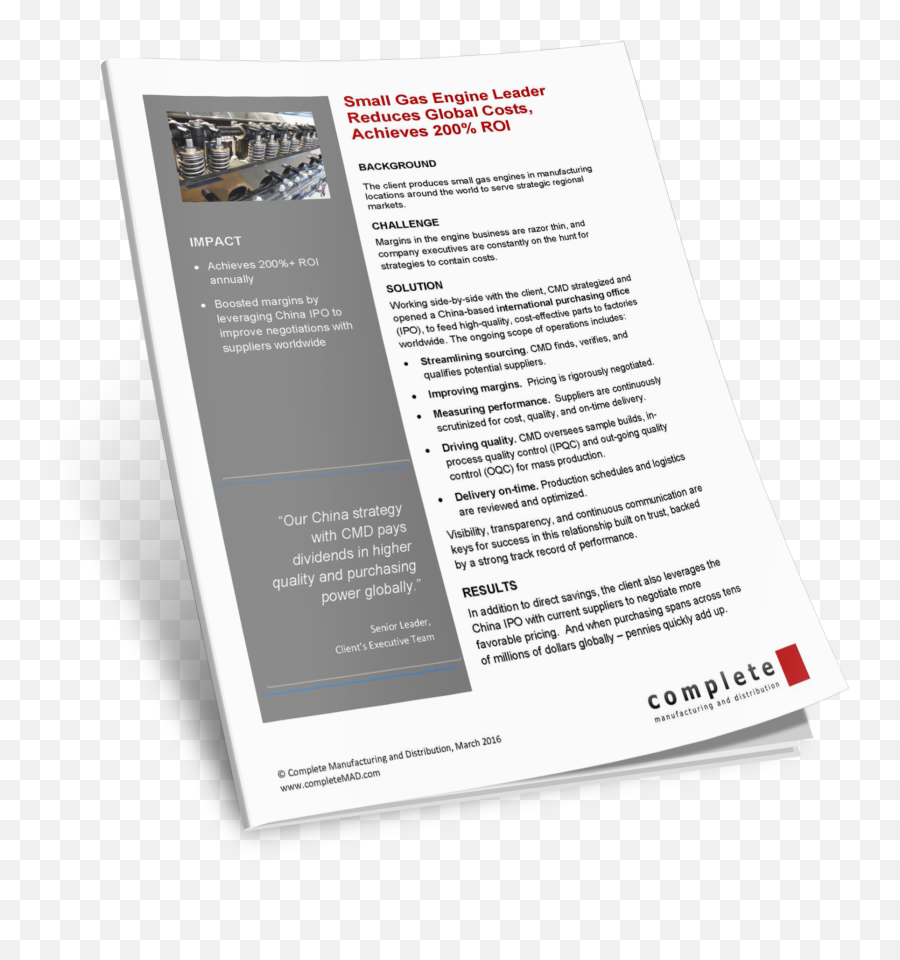 Small Gasoline Engine Leader Case Study - Flyer Png,Gasoline Png