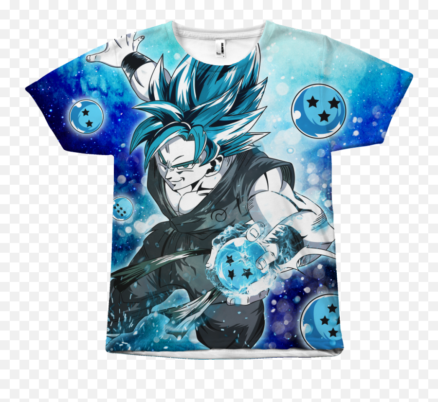 Goku Ssj Blue With Dragon Balls - Goku Super Saiyan Blue Shirt Png,Dragon Balls Png