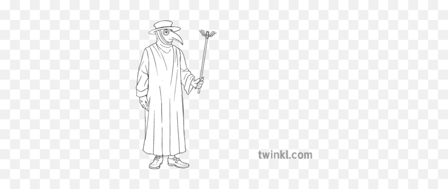 Plague Doctor Black Medical Medival 14th Century - Line Art Png,Plague Doctor Png