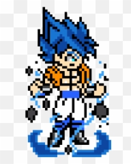 Pixilart - Super Saiyan Blue Gogeta By Schnudd Gogeta Super Sayajin Blue Pixel Art Png,Gogeta Png