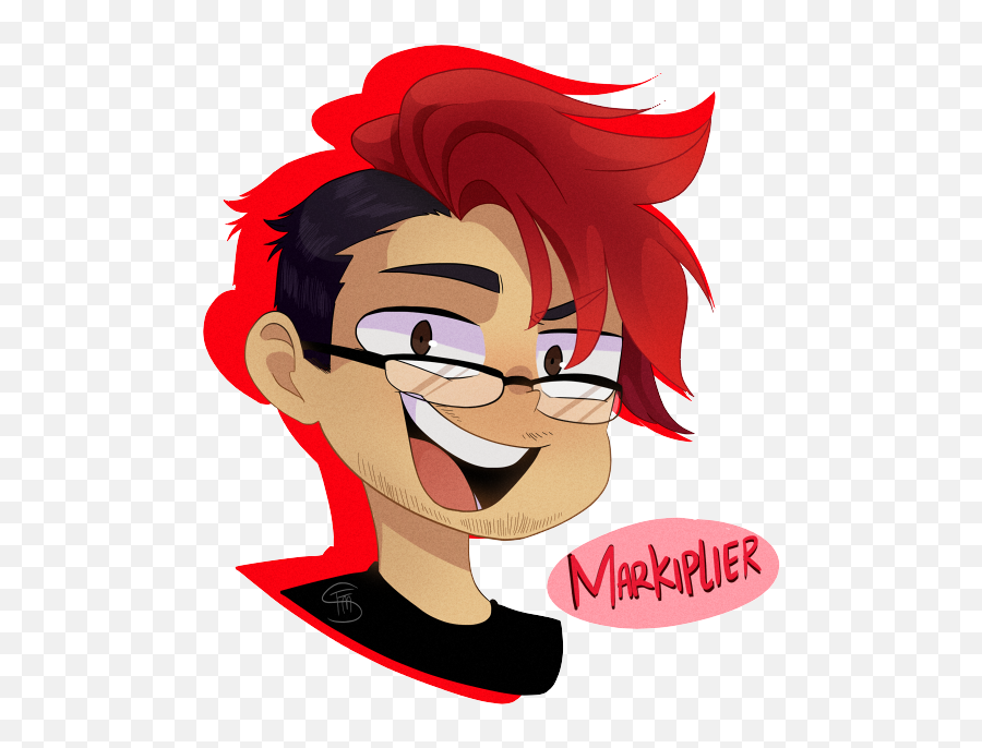 Markiplier - Half Shaved Hairstyles Drawing Png,Markiplier Png