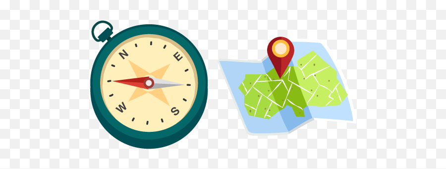 Map And Compass Cursor U2013 Custom Browser Extension - Wall Clock Png,Map Compass Png