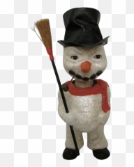 Circa 1920s Papier Mache Mechanical Nodding Frosty The - Broom Png,Frosty The Snowman Png