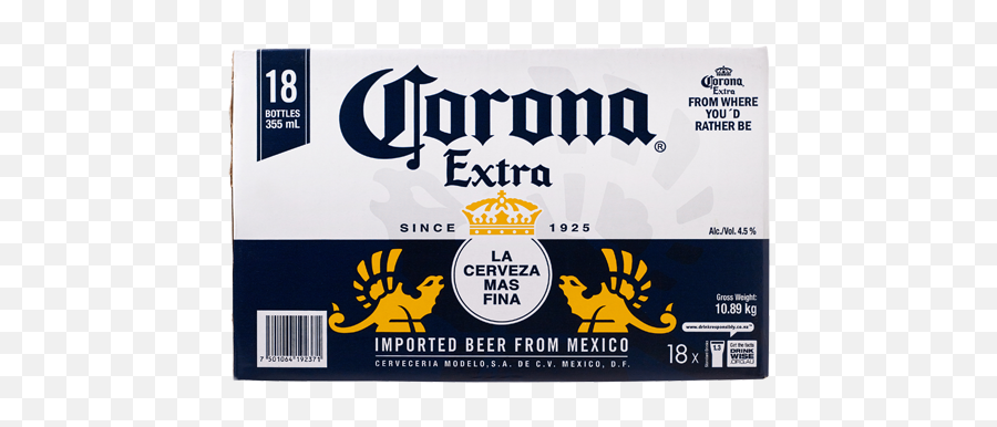 Corona Extra Beer 18pk - Corona Case Of Beer Png,Corona Beer Logo