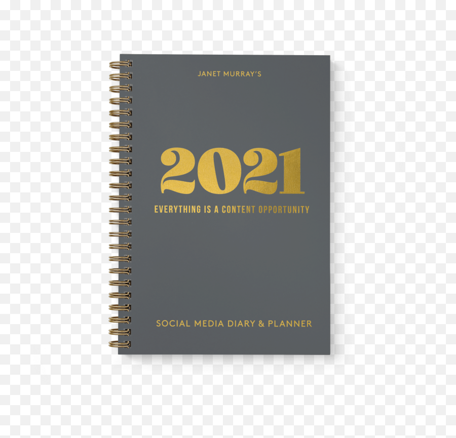 2021 Social Media Diary U0026 Planner - Janet Murray Social Media Planner Avec Spirales Png,Diary Png