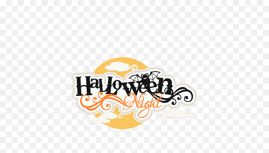 Halloween Night Title Svg Scrapbook Cutting Files - Halloween Night Logo Png,Halloween Logo Png