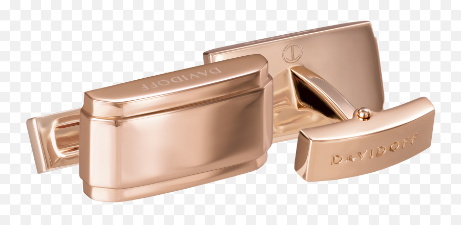 Essentials Cufflinks - Rectangle Rose Gold Davidoff Solid Png,Gold Rectangle Png