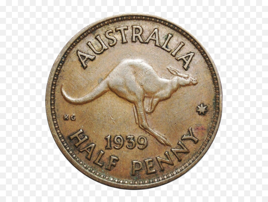 Scarce 1939 Australian Halfpenny Kangaroo Reverse Very Fine - Coin Png,Scarce Transparent