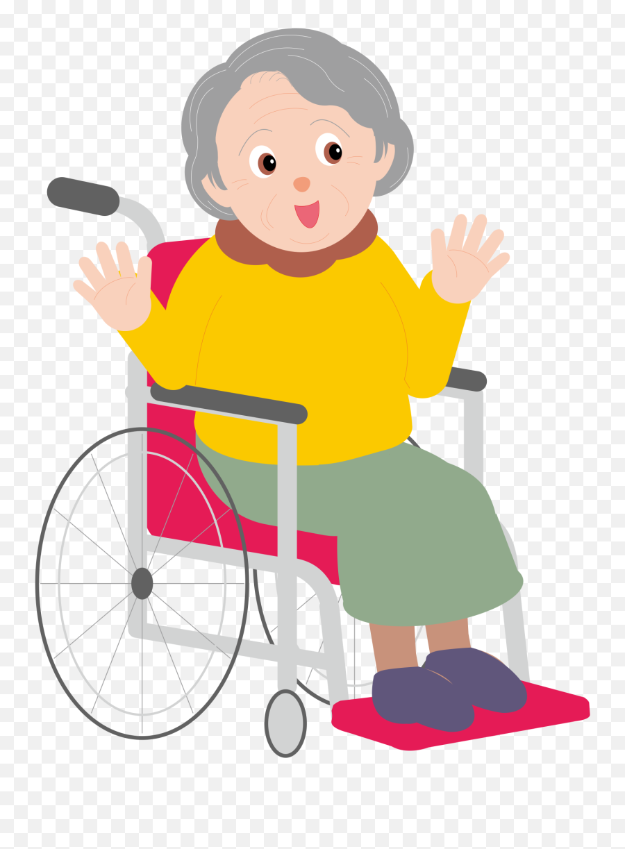 Old Man Cartoon Png Black And White - Cartoon Elderly In Wheelchair,Old Man Png