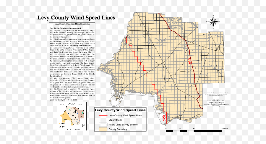 Download Levy County Wind Map - Levy County Florida Png Atlas,Florida Map Png