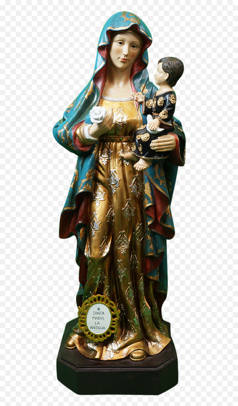 Virgin Mary And Baby Jesus Statue - Religious Item Png,Icon Holy Mother Santa Maria