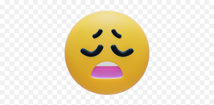 Weary Face Emoji Icon - Download In Line Style Happy Png,Facial Expression Icon
