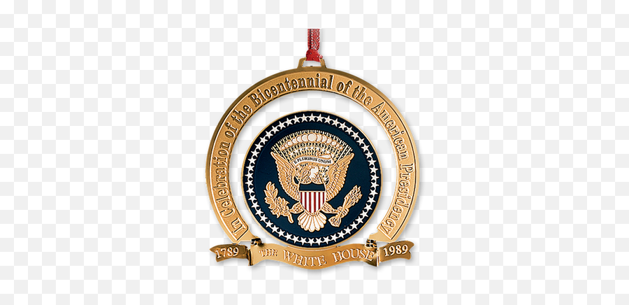 1989 White House Christmas Ornament The Bicentennial Of Presidency - Biden Speaking Presidential Seal Png,Whitehouse Icon