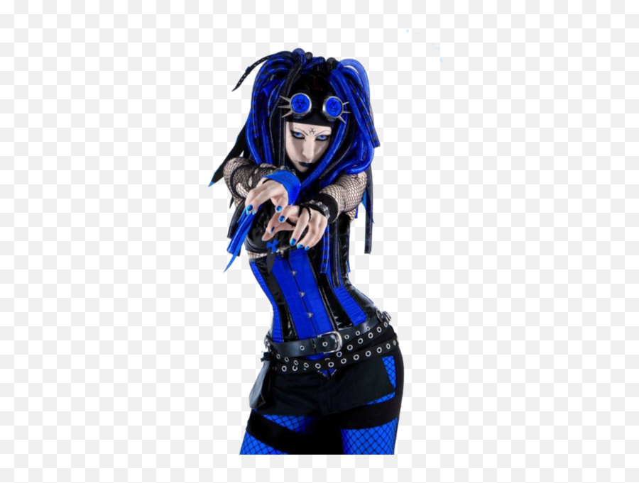Wild Girl In Blue Outfit And Hair Png Official Psds - Steampunk Neon Cosplay,Woman Hair Png
