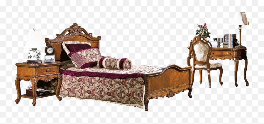 Free Png Bed - Bed Wood Furniture Png,Bedroom Png