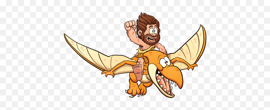 Library Of Cavewoman Word Clip Royalty - Caveman Riding Pterodactyl Png,Caveman Png