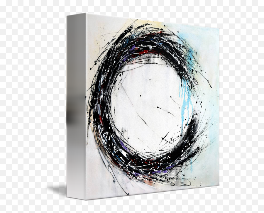 Black And White Circle Painting Minimalist Modern By Art Home Decor - Painting Modern Circle Art Png,Painted Circle Png
