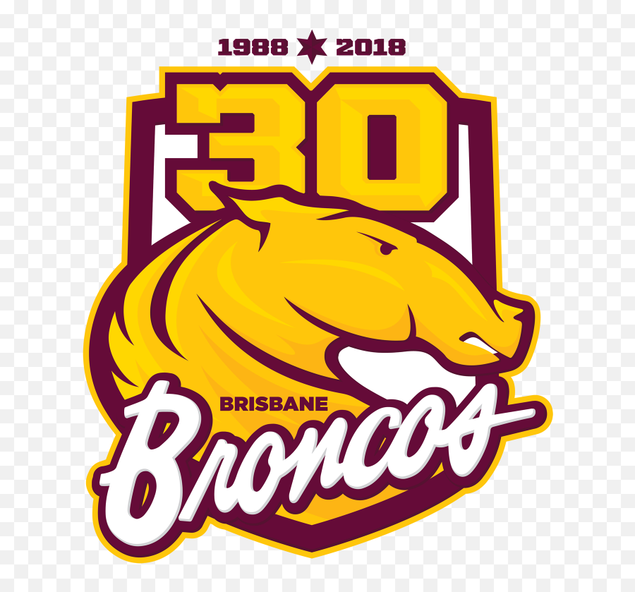 Brisbane Broncos 30 Years Logo U2014 Third Sports Design By Dean - Brisbane Broncos Png,Broncos Logo Png