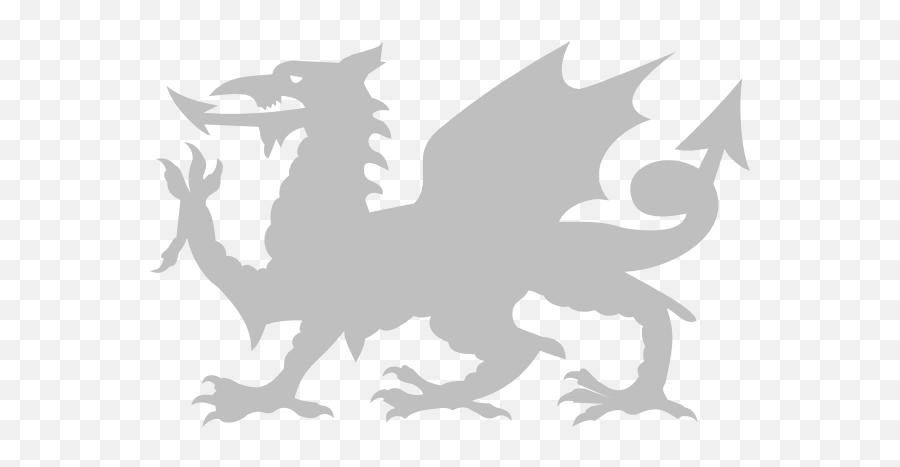 Silver Welsh Dragon Clip Art - Vector Clip Art Welsh Flag Png,Dragon Silhouette Png