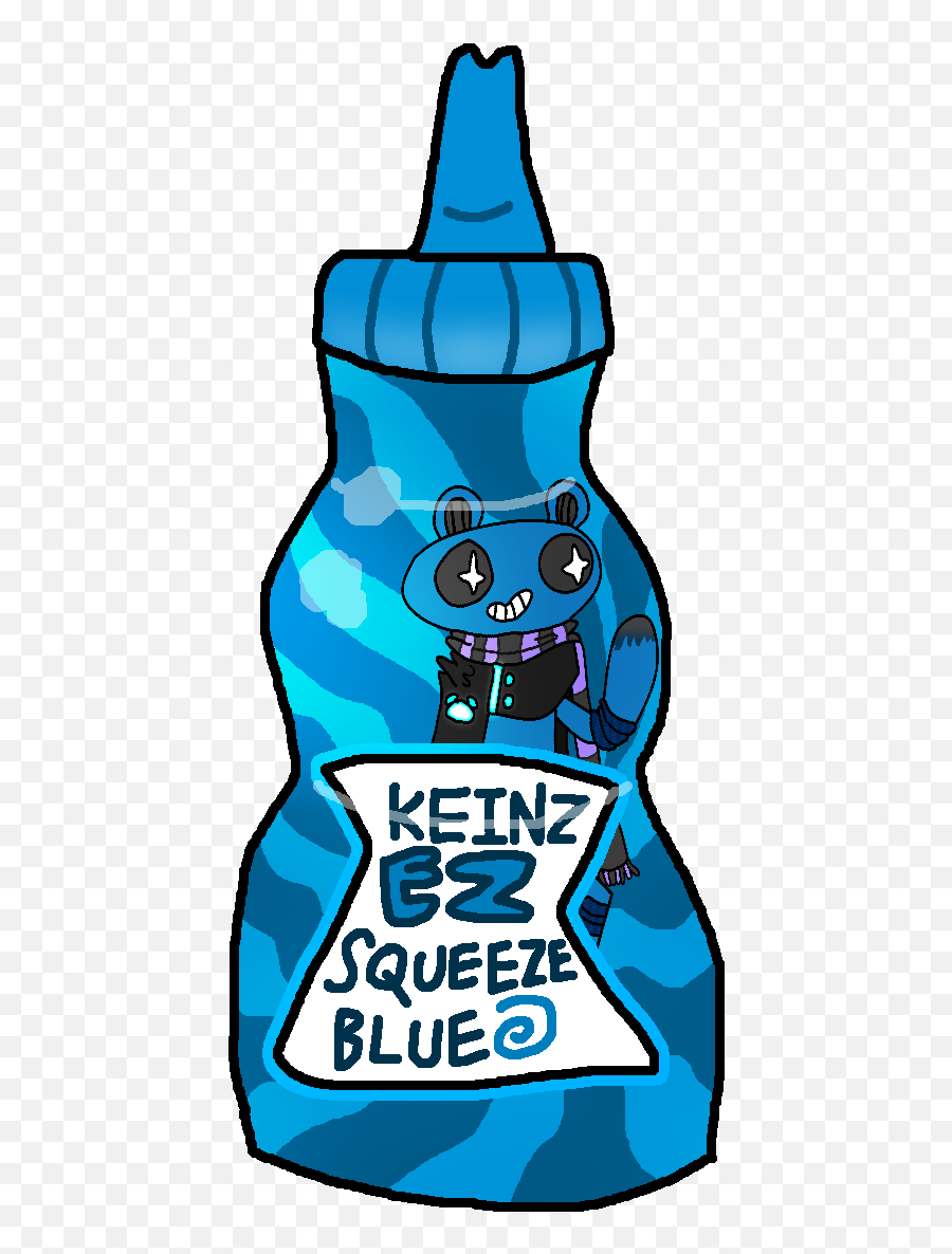 A Bottle Of Keinz Unten Blue Ketchup As It Appears - Ez Ez Squirt Ketchup Transparent Background Png,Squirt Png