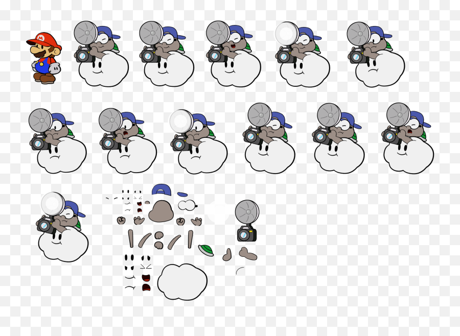 Download Hd Paper Mario Customs - Cameraman Sprite Png,Lakitu Png