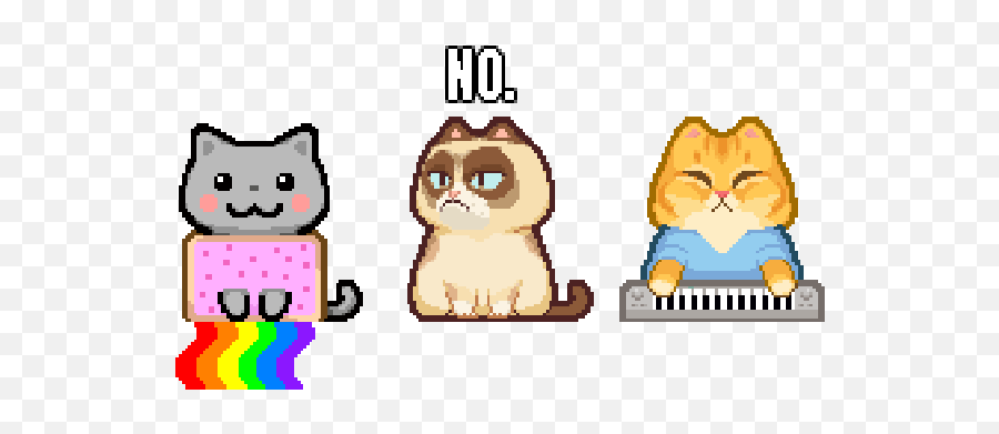 Nom Cat Lucky Kat Studios - Grumpy Cat Keyboard Cat And Nyan Cat Png,Grumpy Cat Png