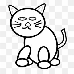 Cat Animal Pet - Draw A Cat Clip Art Black And White Png,Cat Nose Png