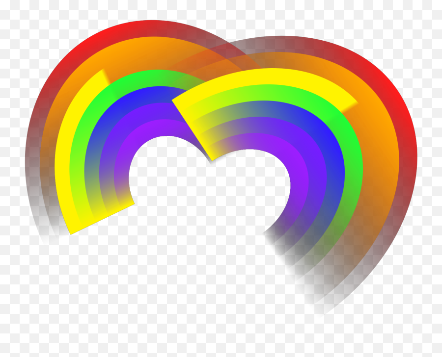 Double Rainbow Heart Svg Vector - Vertical Png,Rainbow Heart Png