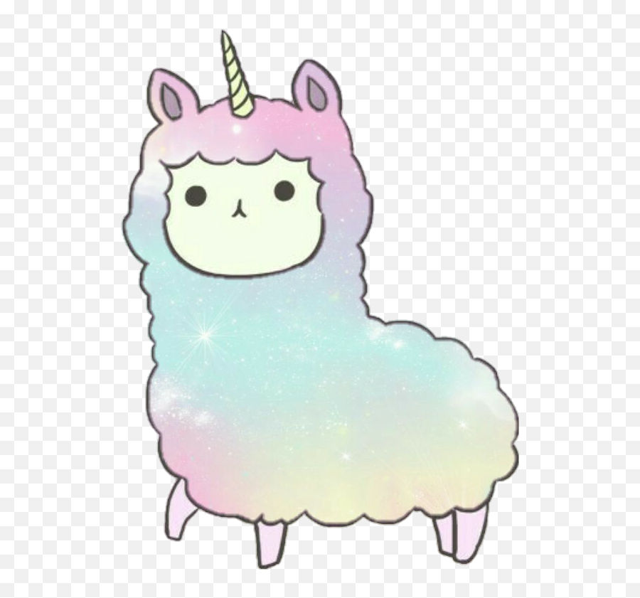 Kawaii Rainbow Cartoon Unicorn - Kawaii Rainbow Cartoon Unicorn Png,Alpaca Png