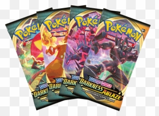 Pokemon Sword And Shield Darkness Ablaze Lot 4 Booster Packs - Transparent png