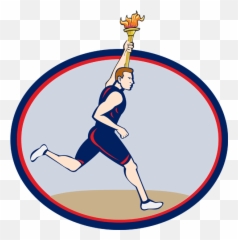 Clipart Info - Olympic Torch Runner Clipart Png Download Olympic Torch Relay Clipart,Olympic Rings Png