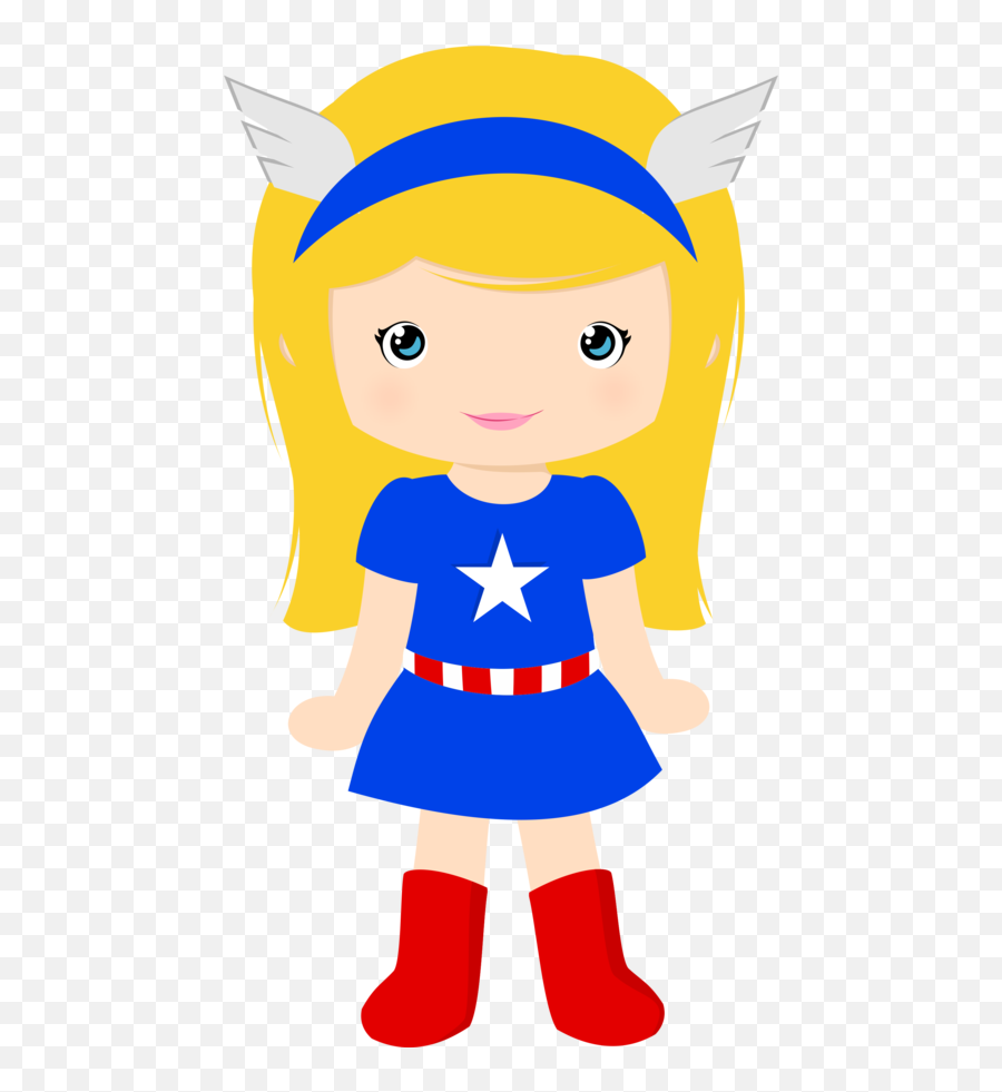 Download Super Girl Clipart Party - Captain America Girl Capitan America  Mujer Animado Png,Girl Clipart Transparent Background - free transparent png  images 