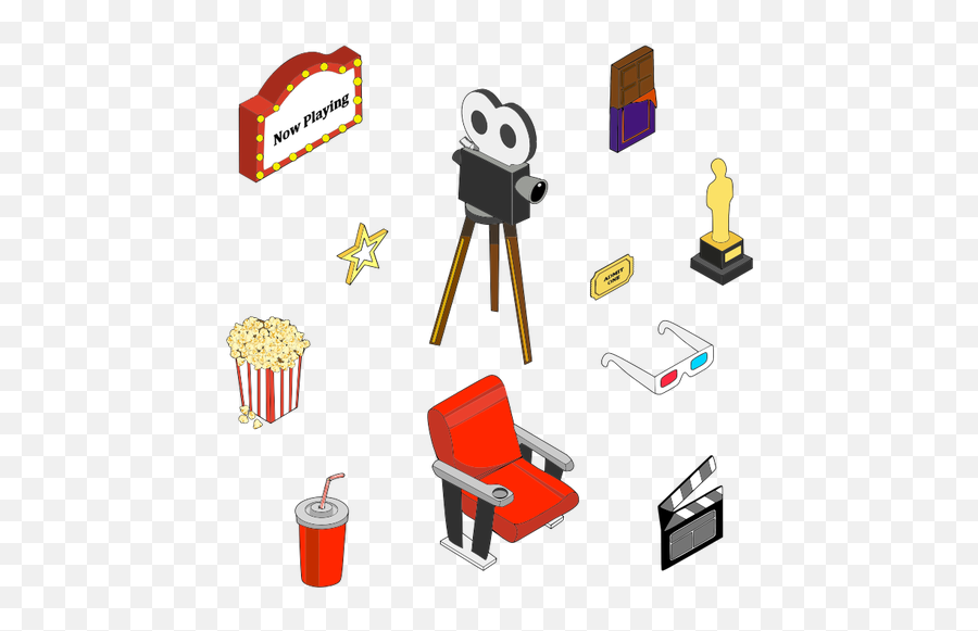 Cinema Icons Public Domain Vectors - Movie Paraphernalia Png,Icon Cinema Movies