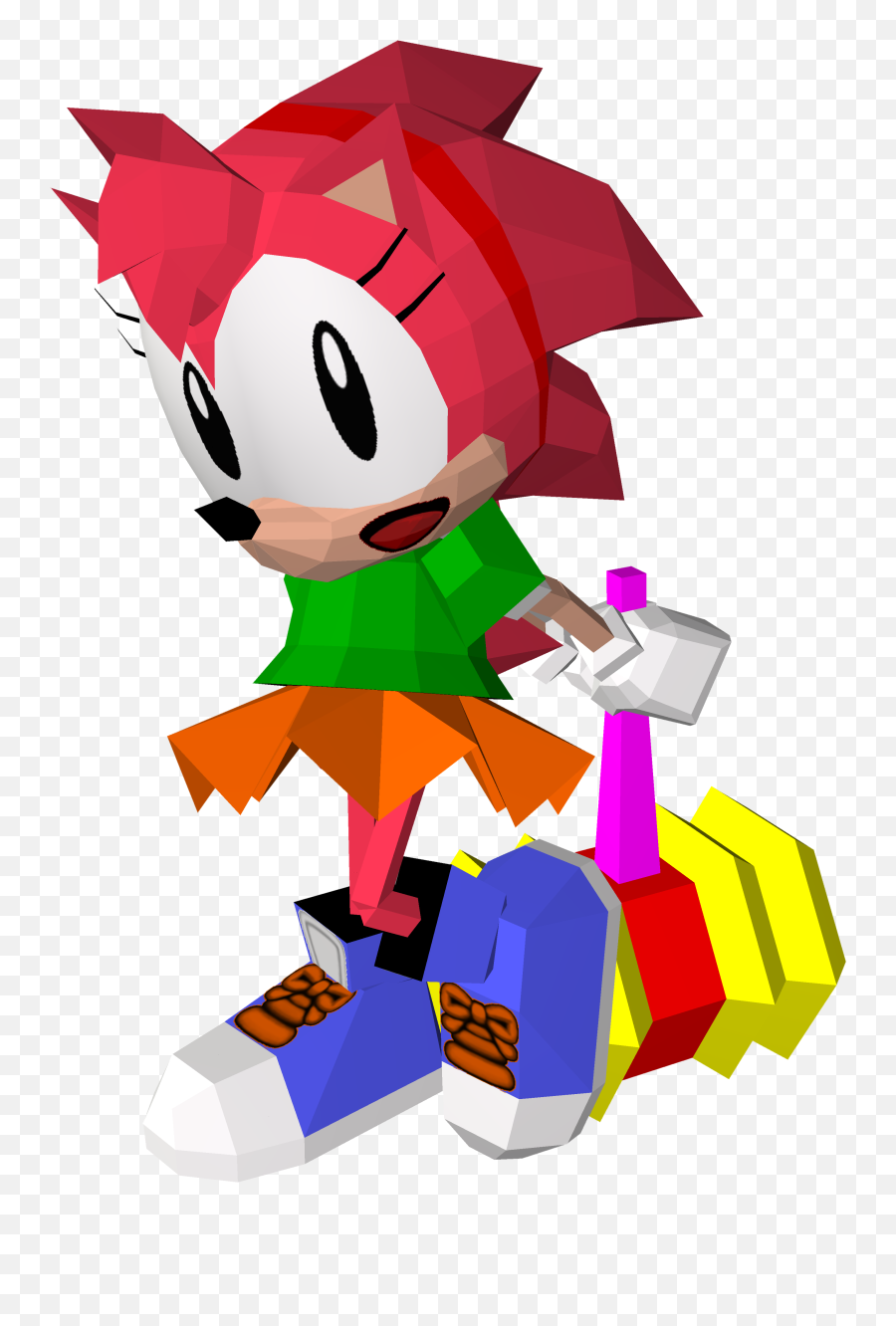 Classic Amy Rose Universe Of Smash Bros Lawl Wiki Fandom - Amy Rose Sonic  Cd Png,Cartoon Rose Png - free transparent png images 